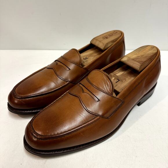 NEW HEELS Polo Ralph Lauren x Allen Edmonds Penny Loafer Brown Calf Made USA 9 - Picture 1 of 12